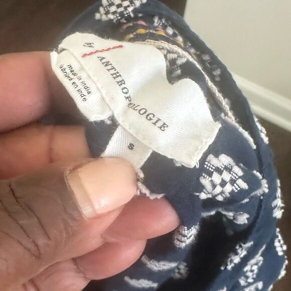 Anthropologie Batwing Textured Full Button Blouse S - Picture 5 of 5